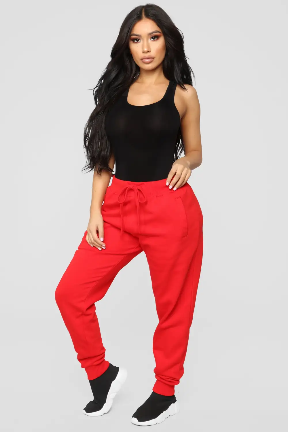 Davina Basic Tank Bodysuit - Black