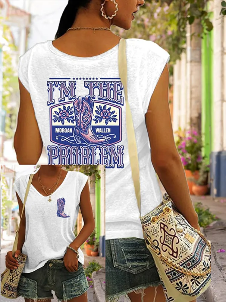 Women'S I'M The Problem V-neck sleeveless vest