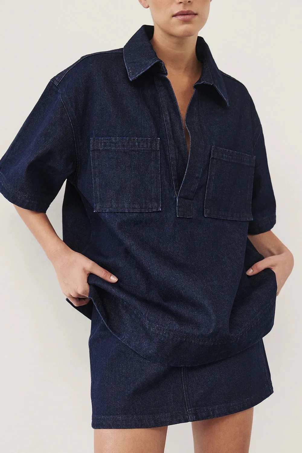 INDIGO DENIM MINI SKIRT