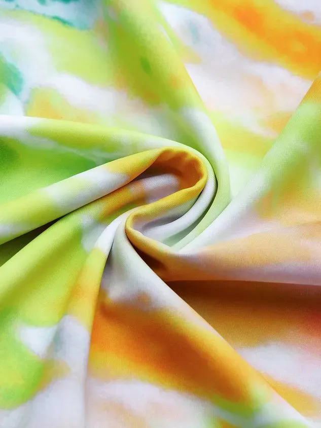 Casual Tie-Dye Pattern Printing  Scoop Neck  Tankinis Two-Piece Set