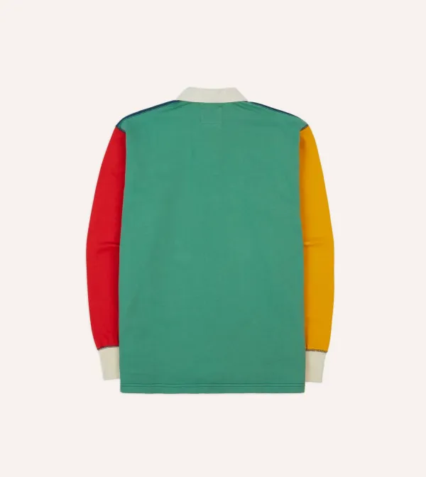 Multicolor Colourblock Cotton Rugby Sweatshirts