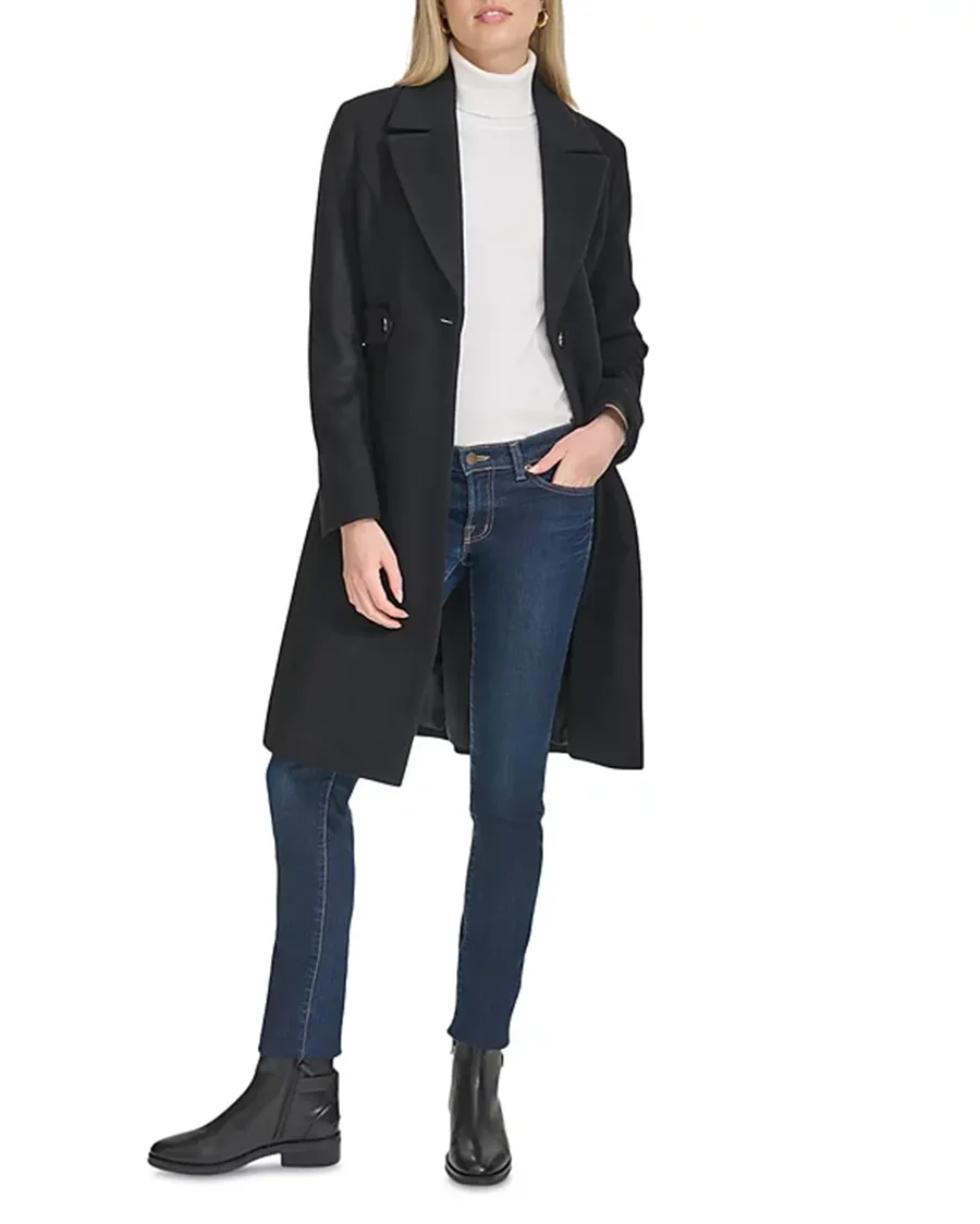 Front Button Closure Breasted Coat