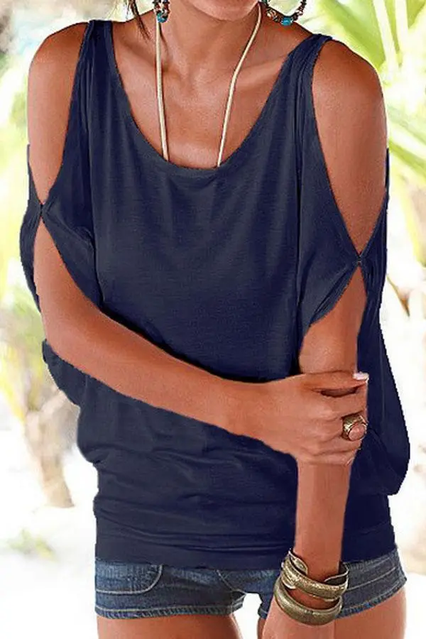 Scoop Neck  Plain Tie-Up At Back Tops