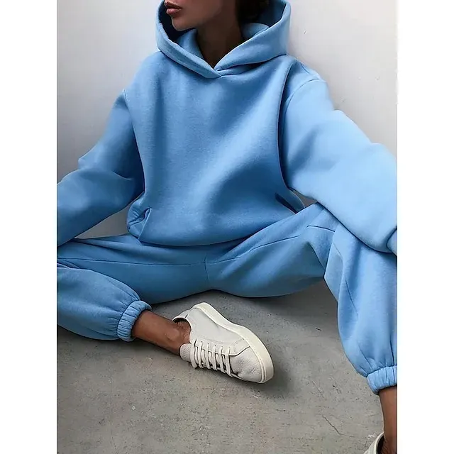 Women's Tracksuit Sweatsuit 2 Piece Street Winter Long Sleeve Fleece Thermal