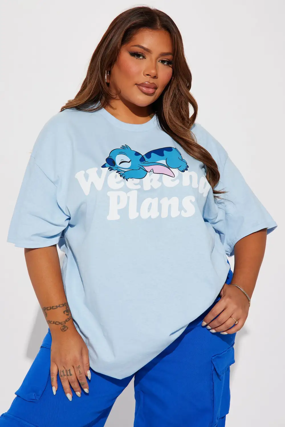 Weekend Plans Stitch Tee - Blue