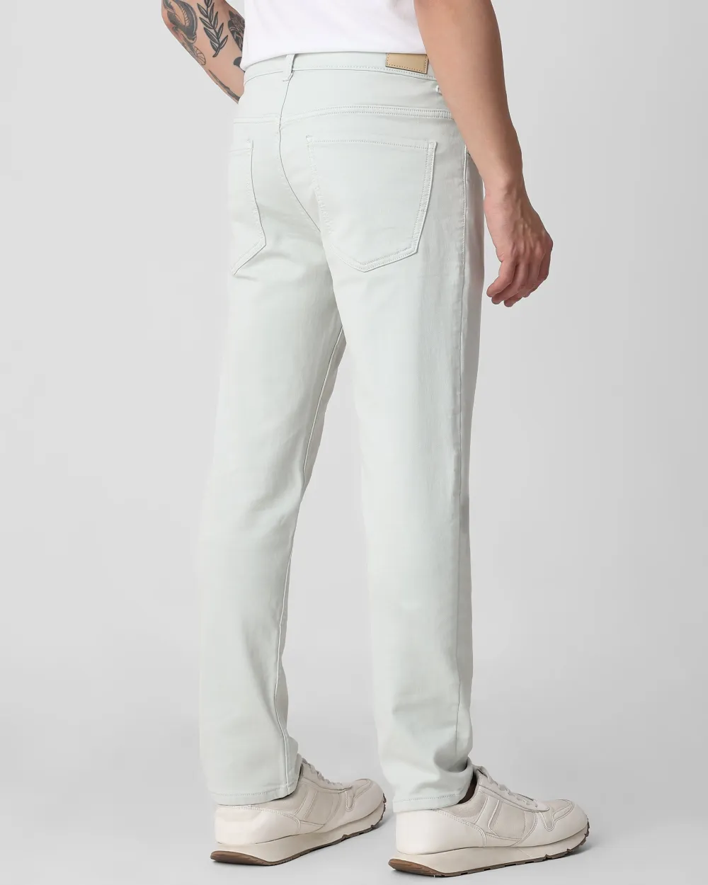 Classic Versatile And Comfortable Straight Light Green Jeans