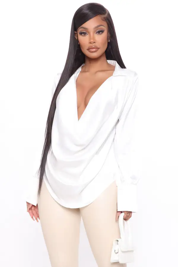 Touch By Touch Satin Top - White