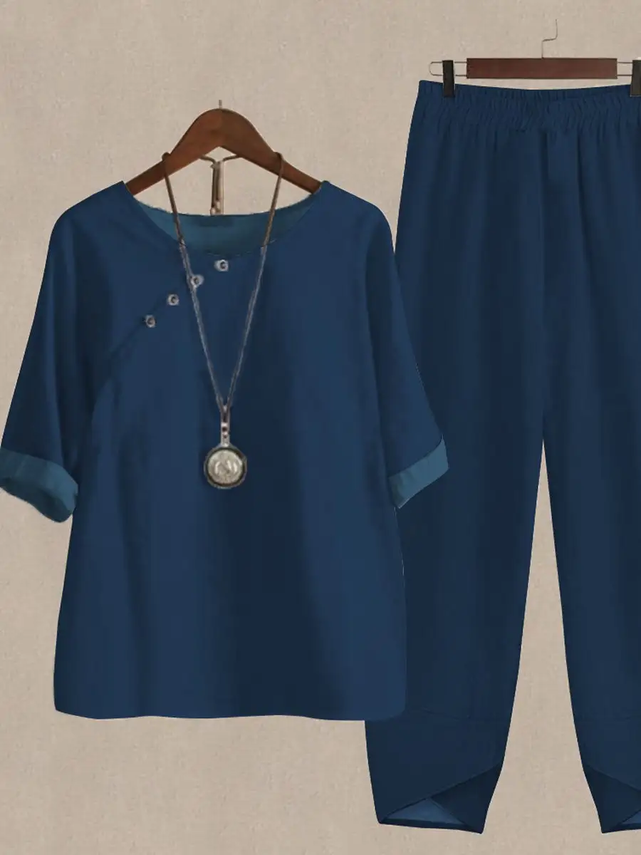 Solid Color Versatile Casual Two Piece Suits