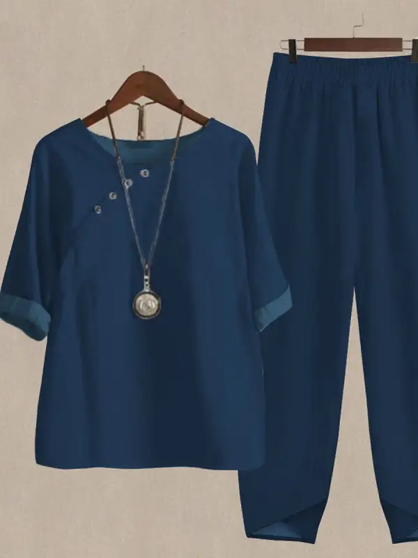 Solid Color Versatile Casual Two Piece Suits