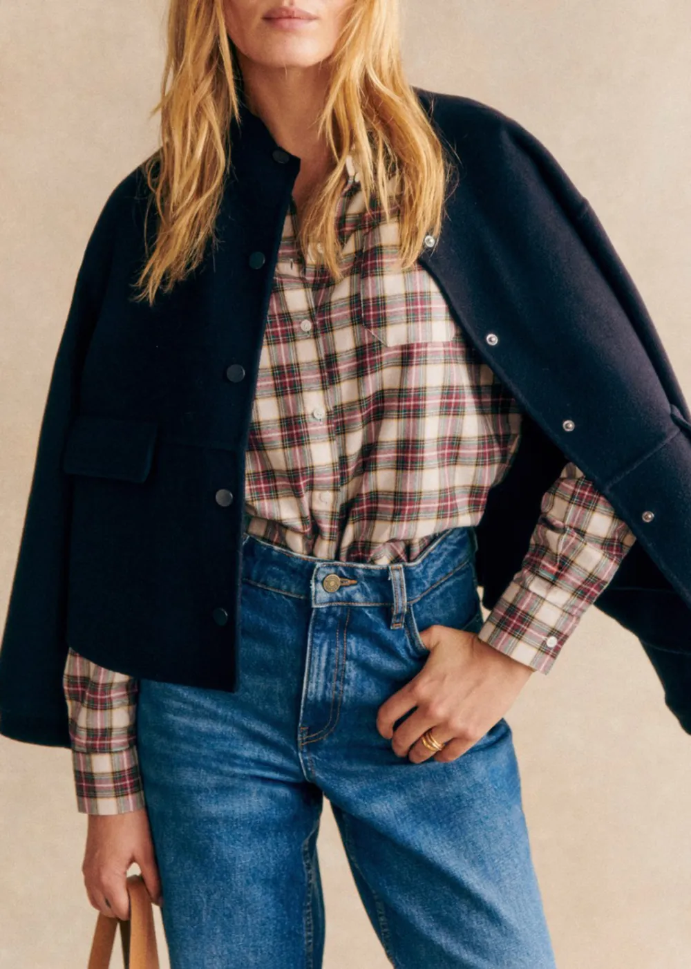 Solid Color Short Double-Faced Wool Coat