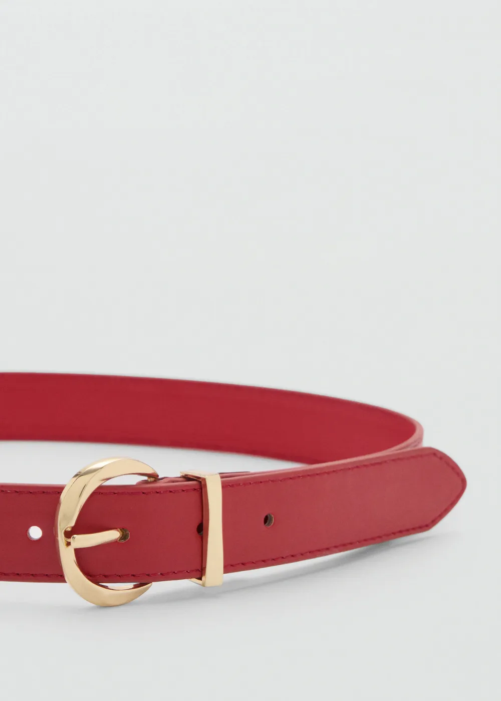 Classic Oval Buckle Leather Belt