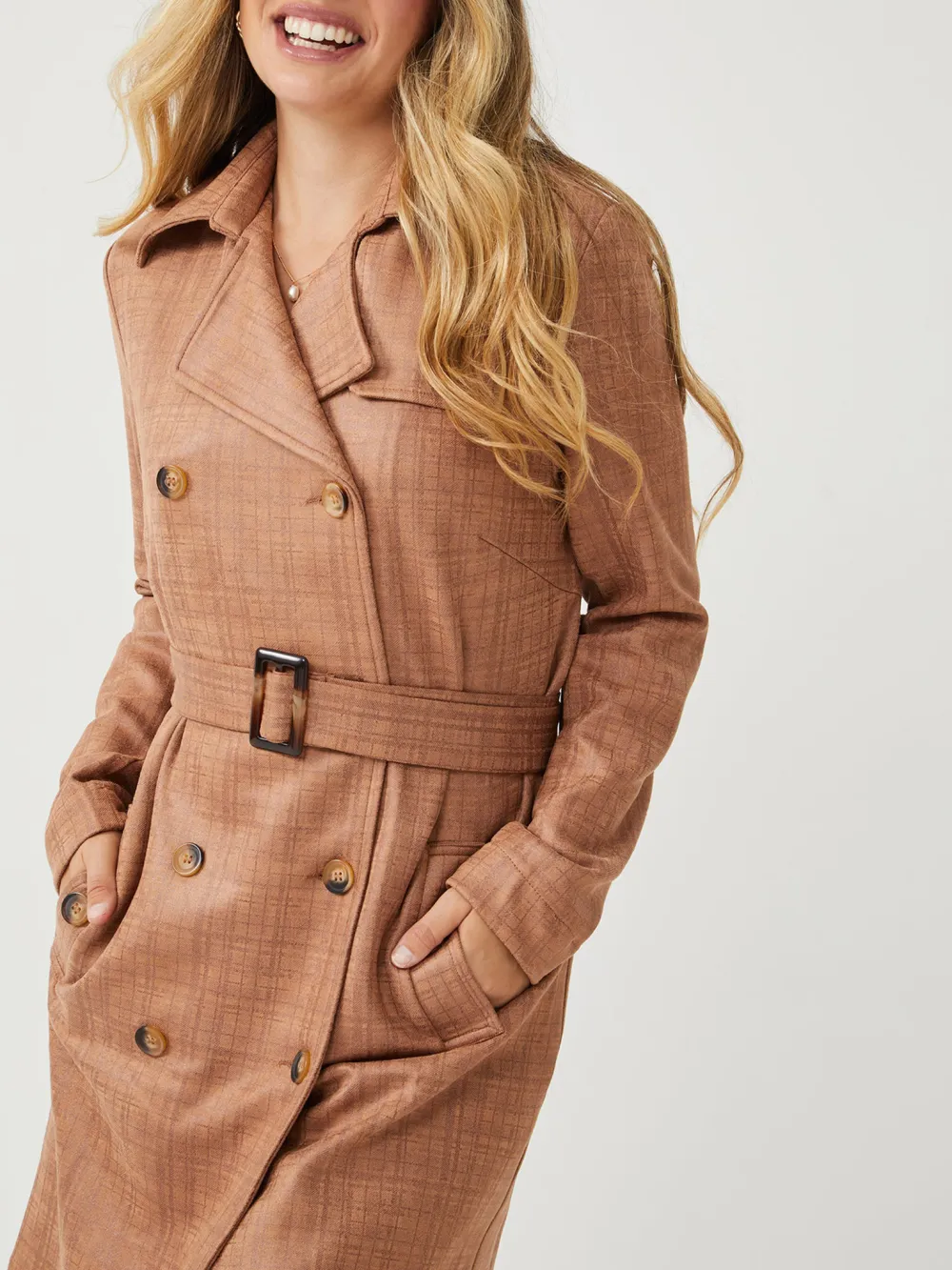 Camel Print Daily Long sleeves Coat