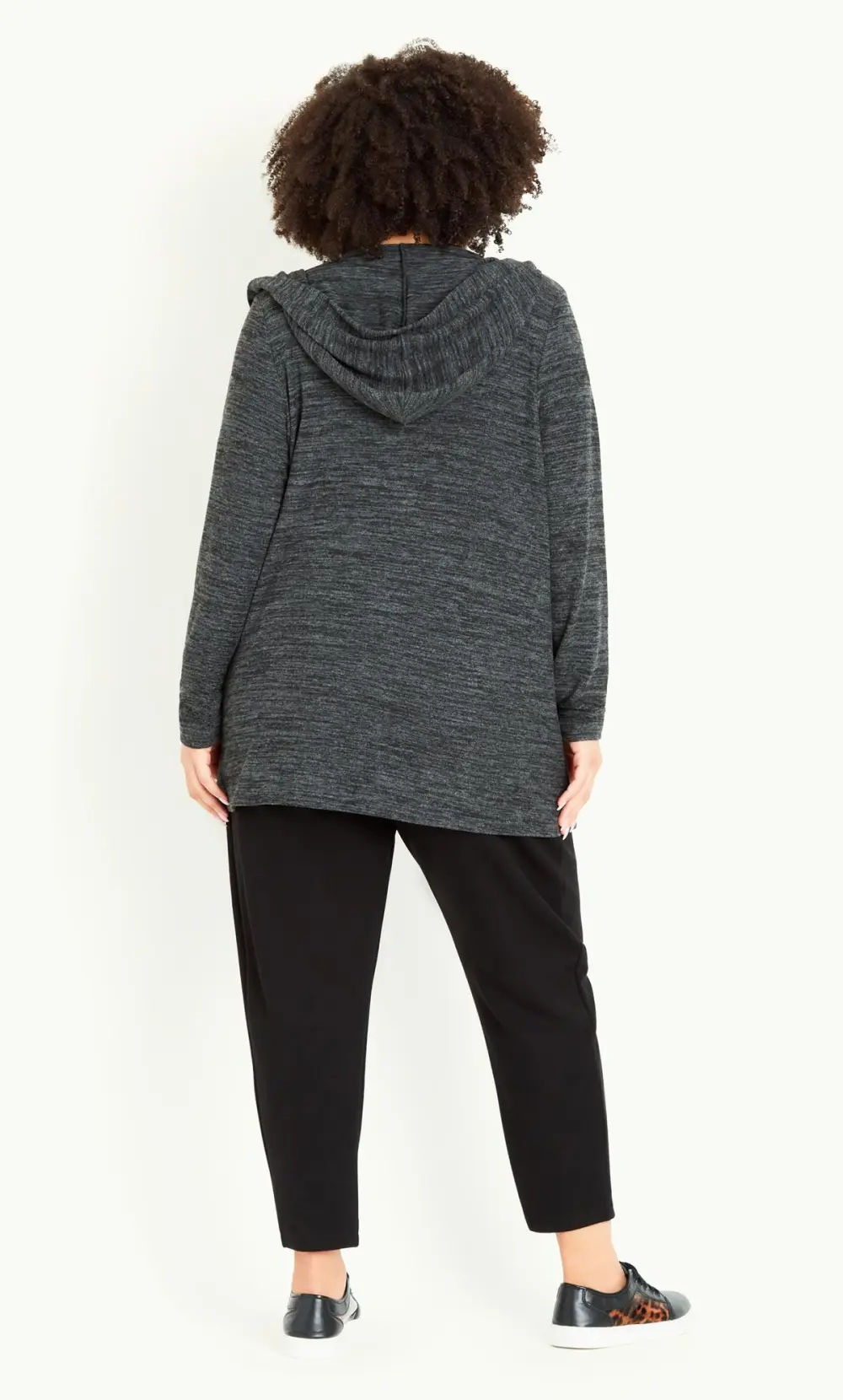 Evans Charcoal Grey Soft Touch Hooded Cardigan