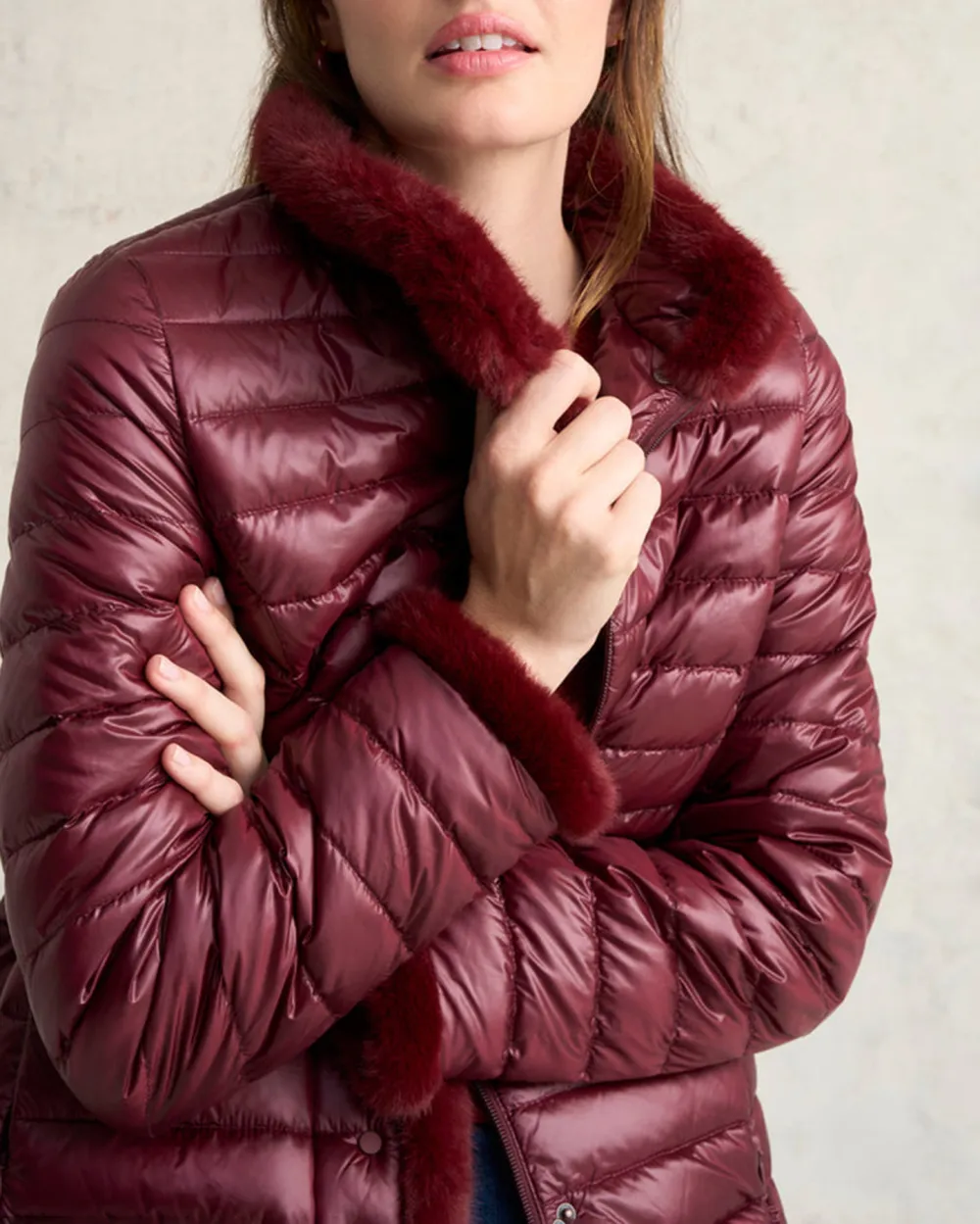 Faux Fur Trim Puffer