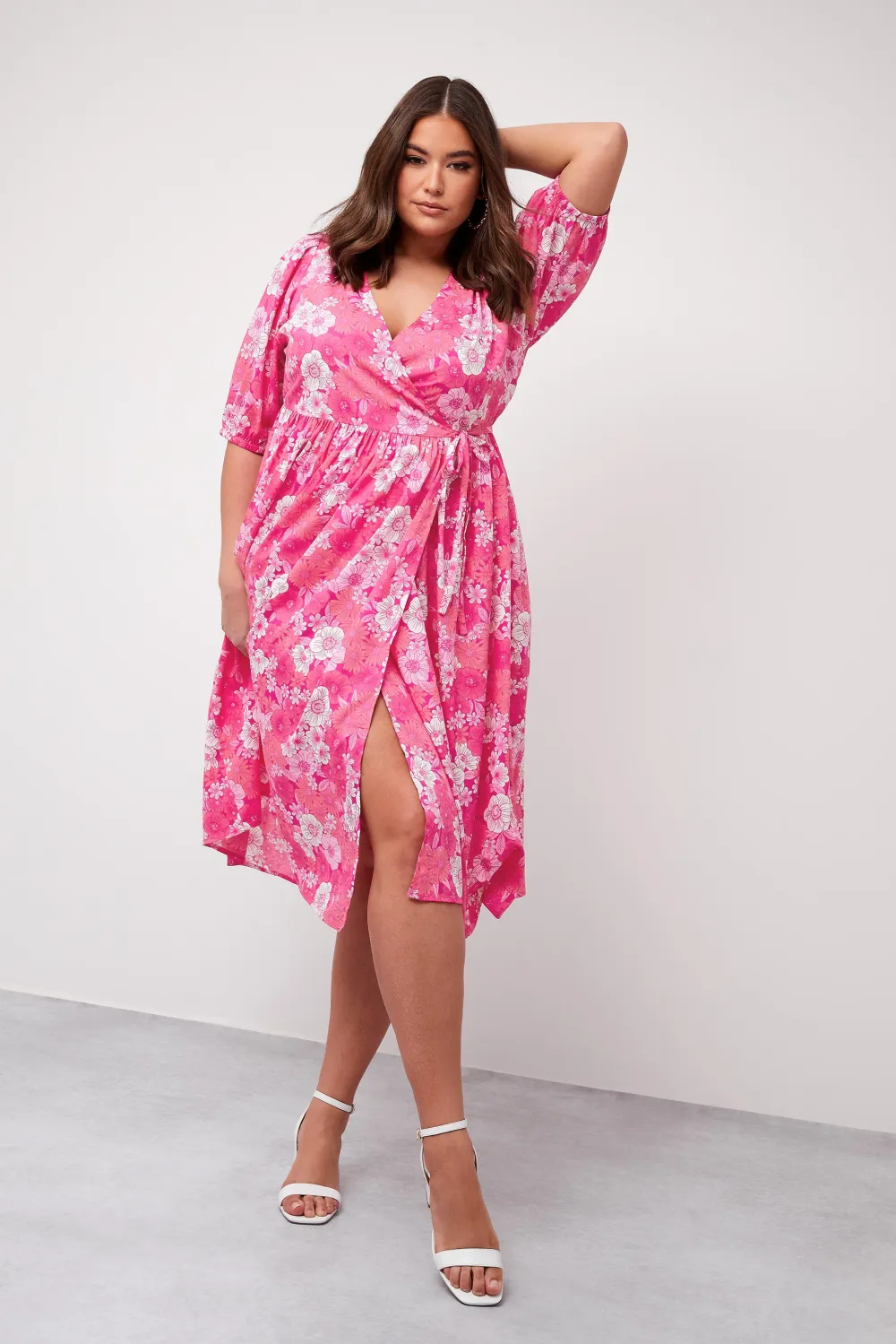 YOURS Curve Green Floral Midaxi Dress