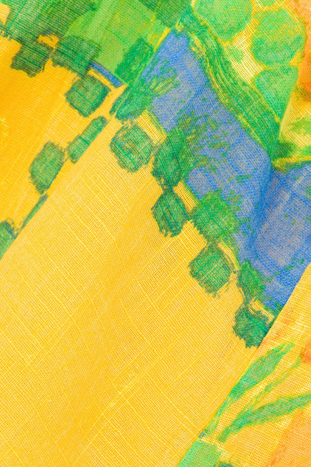 Colorful Print Spaghetti Strap Tie Front Top