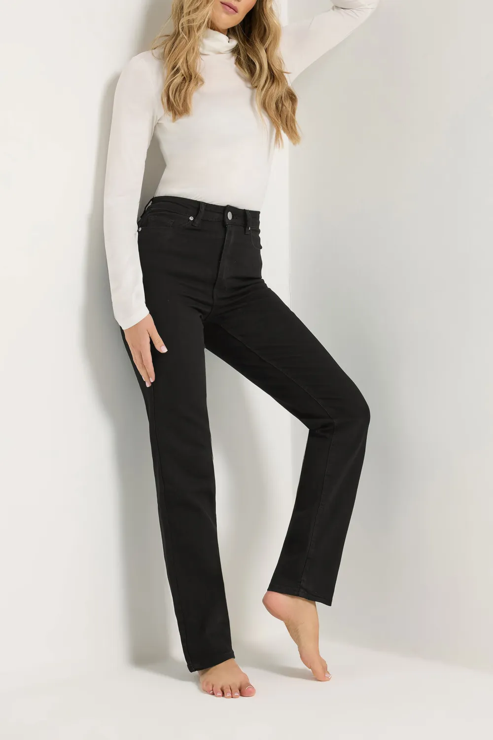 High Rise Straight Jeans