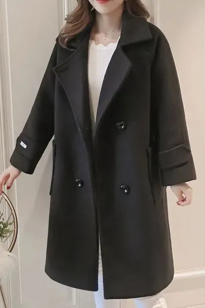 Faux Woolen Double Face Lapel Coat