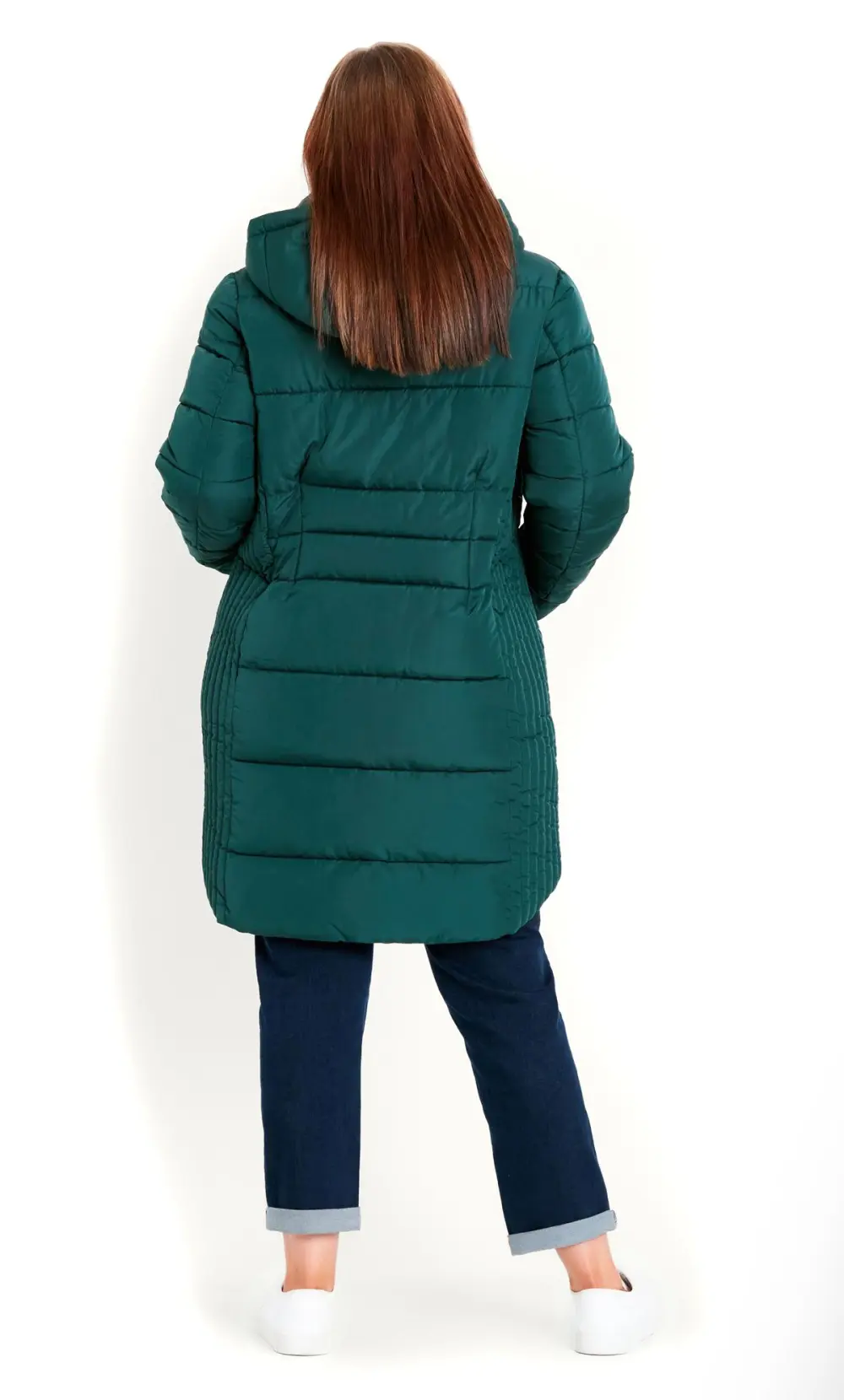 Evans Green Puffer Midi Coat