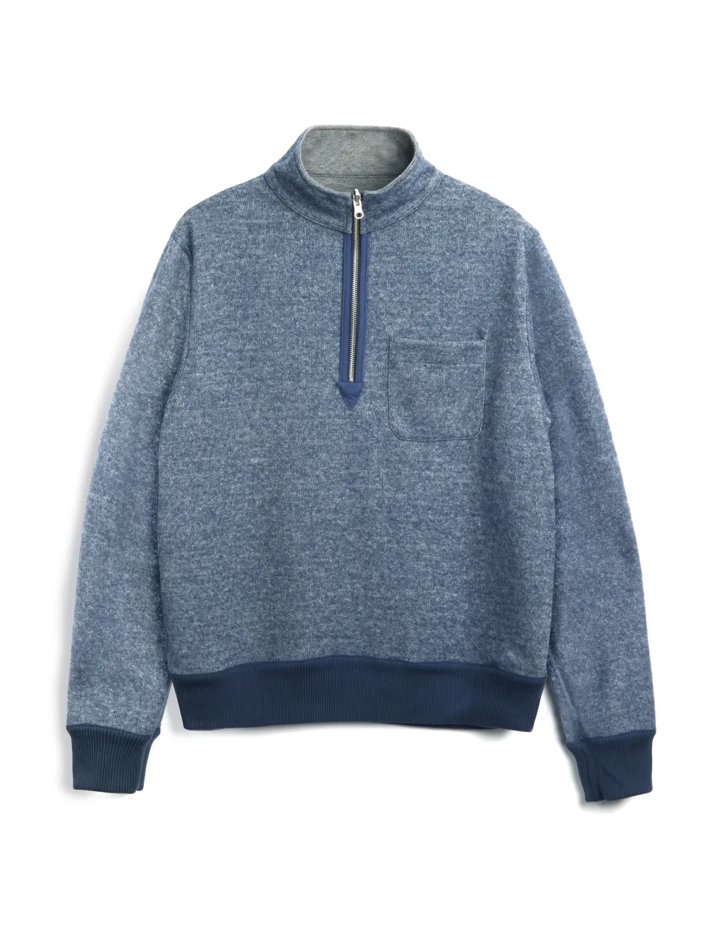 Navy Casual Style Half Zip Sweatshirt