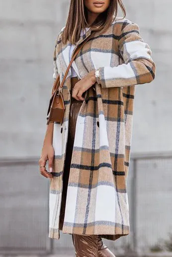 Casual Four Buttons Lapel Trench Coat