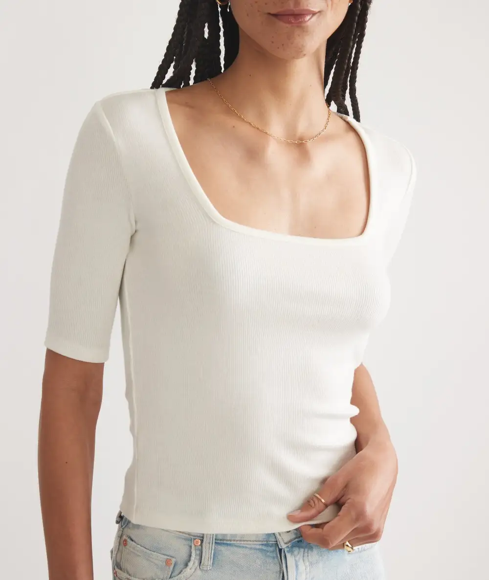 White Neck Top