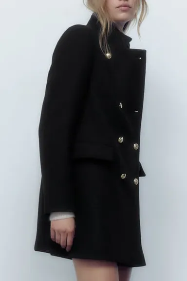 Double Breasted Stand Collar Coat