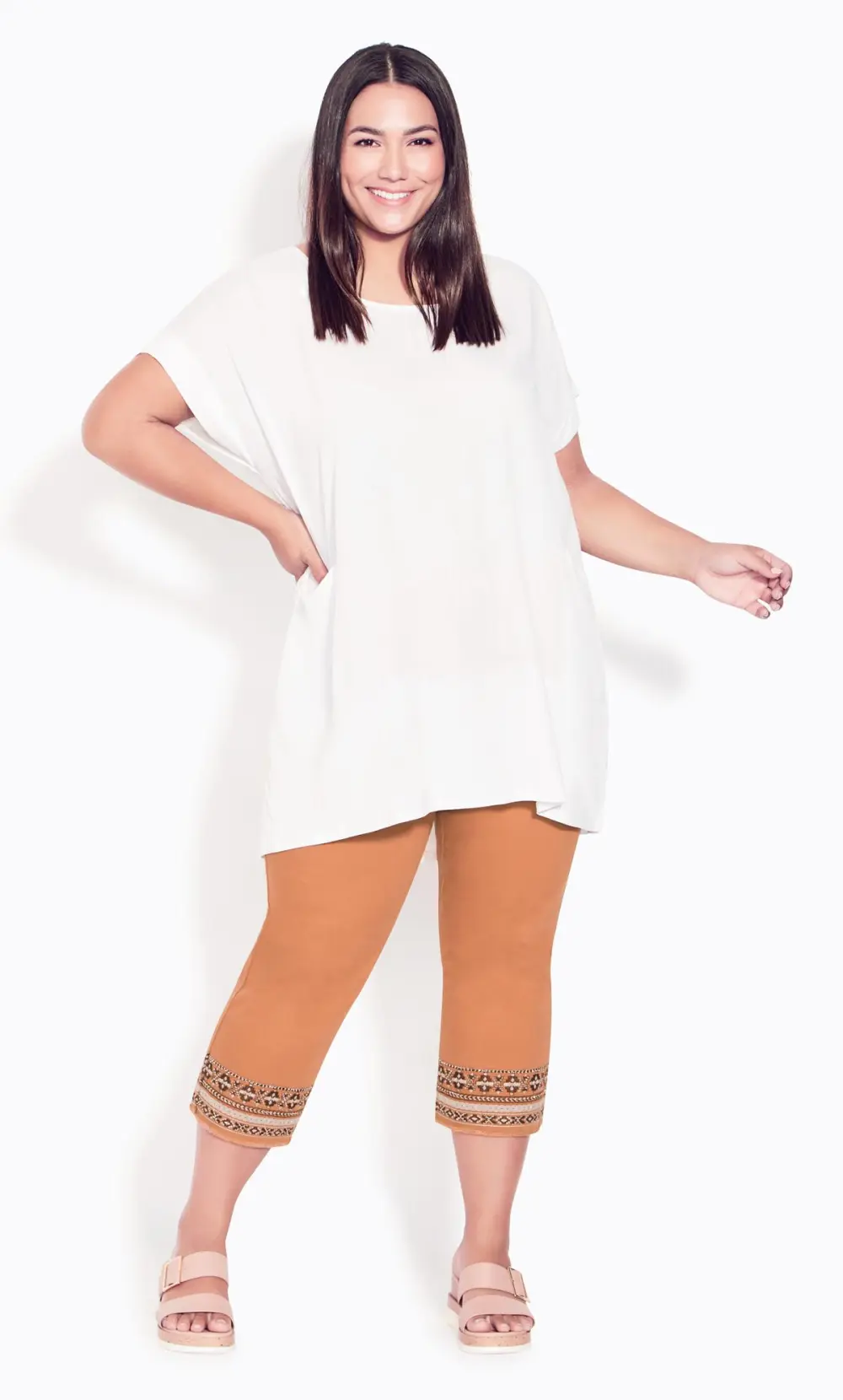 Evans Orange Nicola Crop Jean