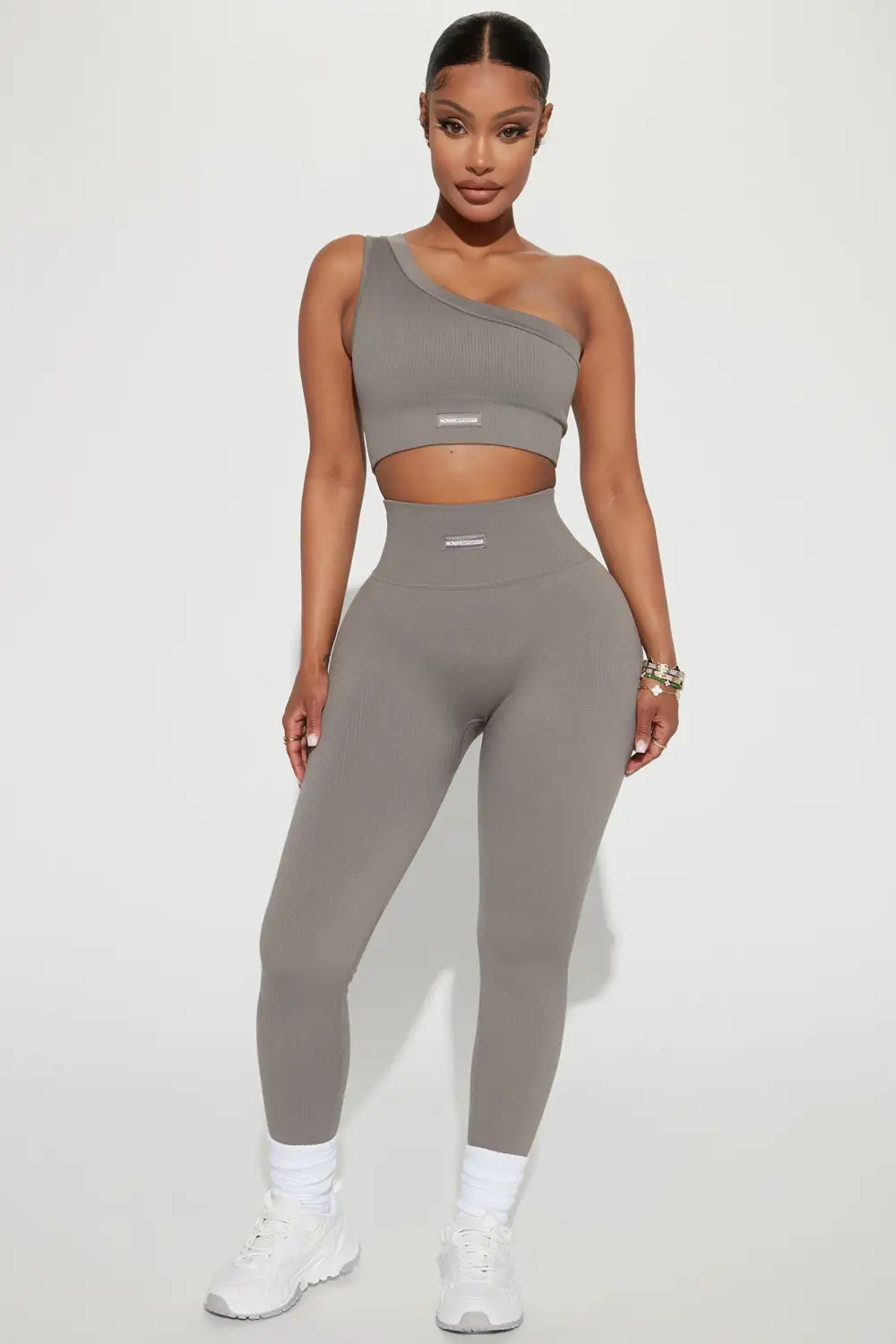 Effortless Aurora Ribbed Seamless Top - Charcoal