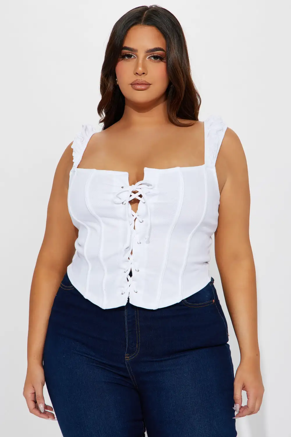 Pour Me Champagne Corset Top - White