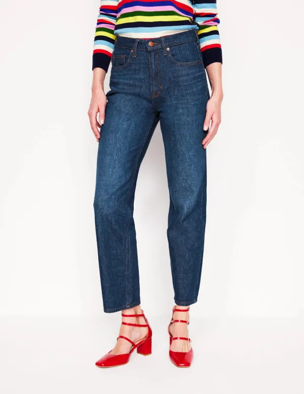 High Rise Straight Leg Jeans -Indigo