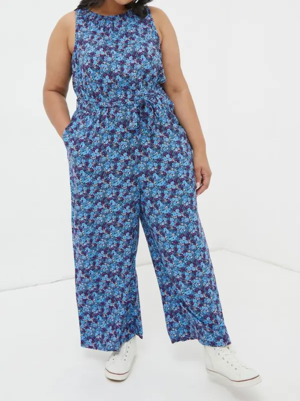 Purple Ink Floral Jumpsuit