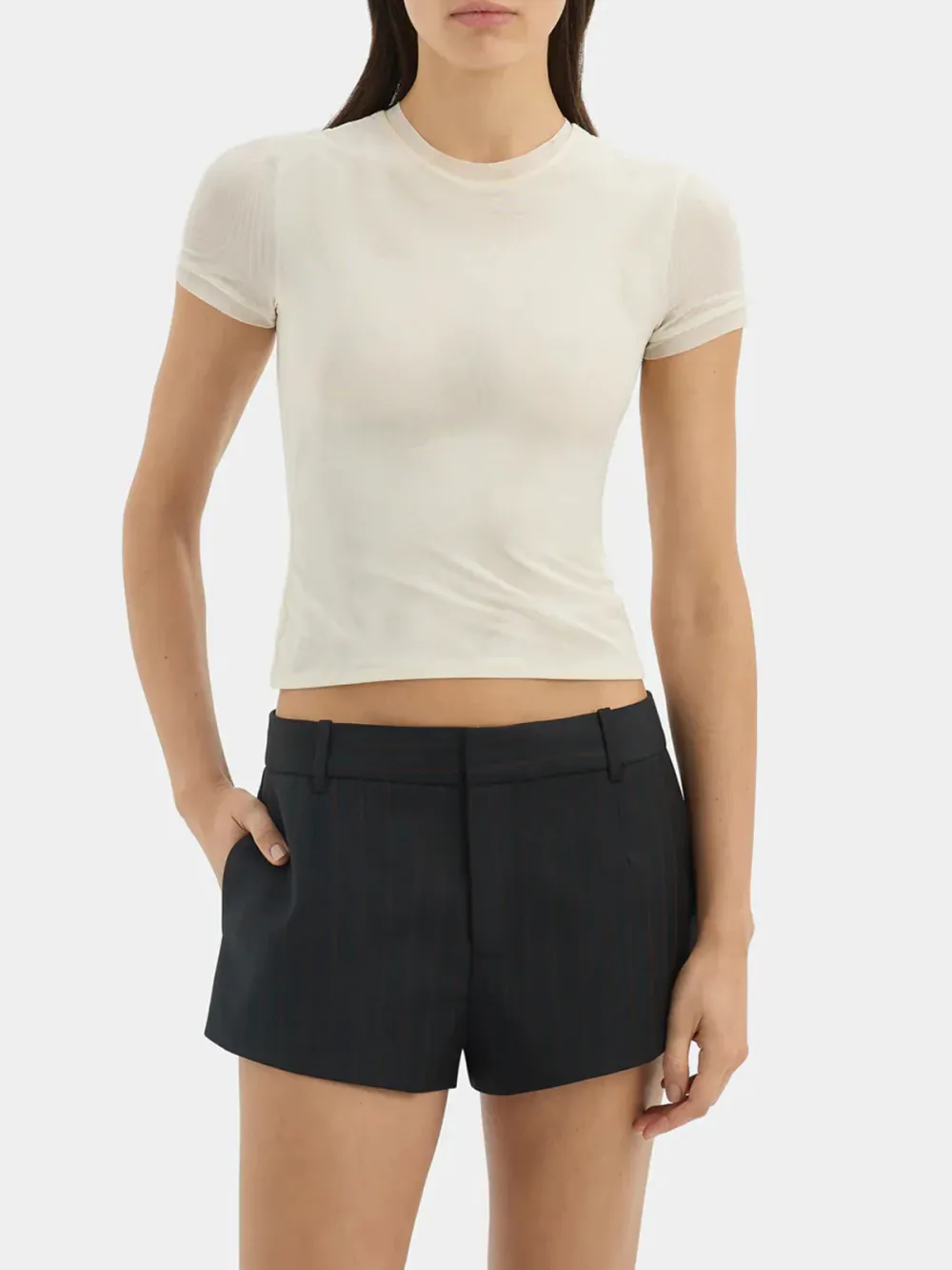 Casual Style Red Pinstripe Short