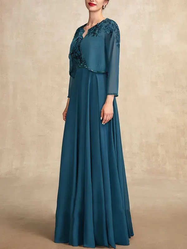 Delicate Lace Short Jacket Mother of the Bride Dress