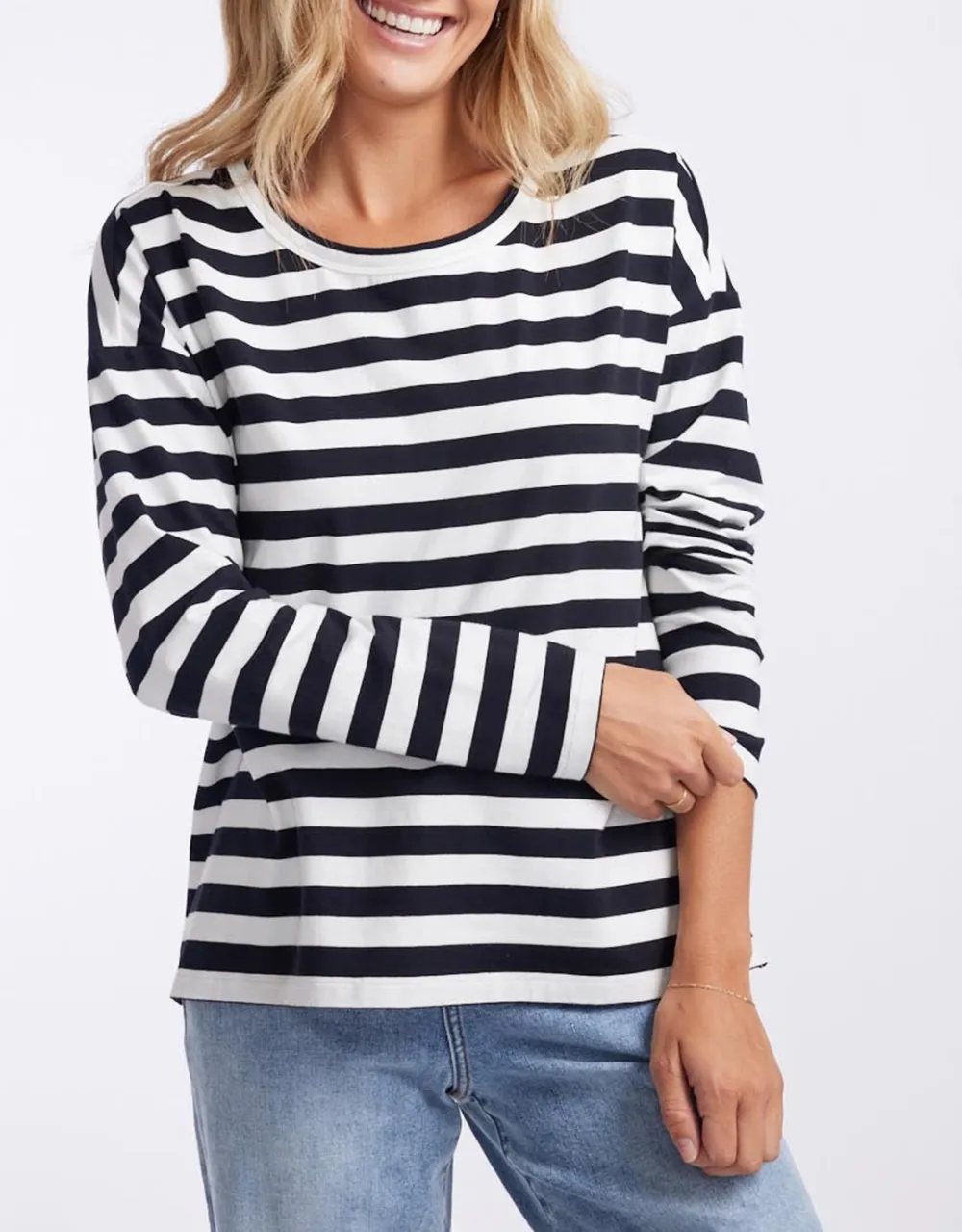 Relaxed Long Sleeve T-Shirt - Frenchie Stripe