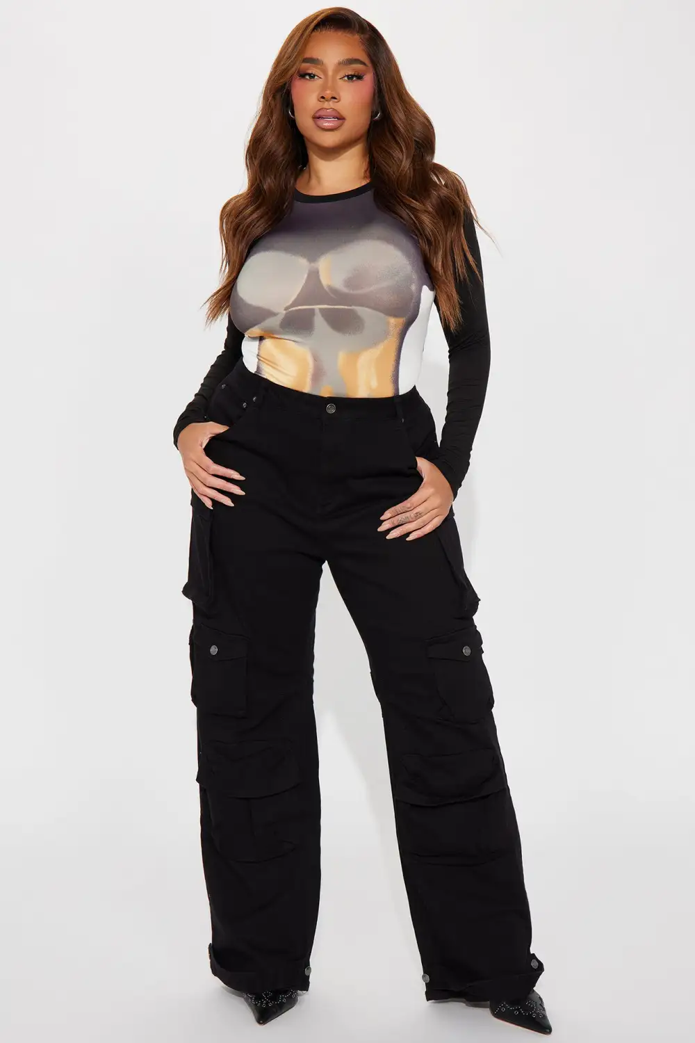 Dripping Gold Bodysuit - Brown/combo