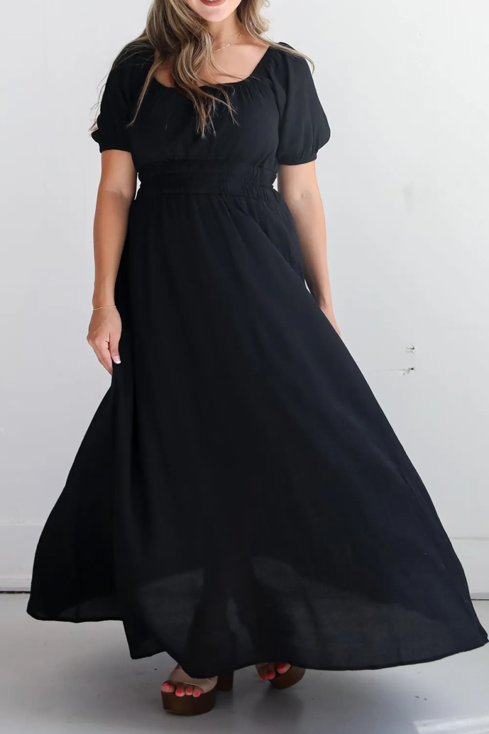Instinctually Flirty Black Maxi Dress