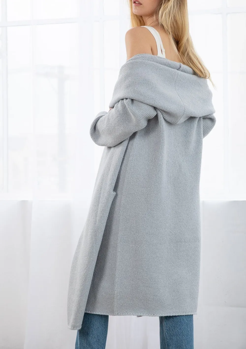 Open Front Hooded Coat