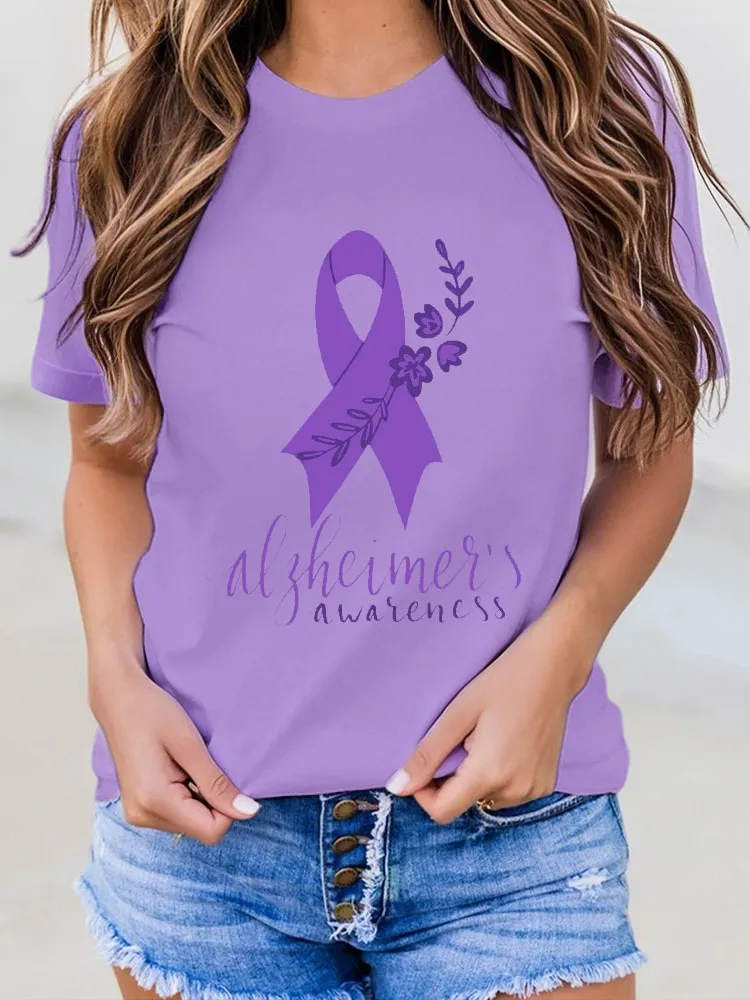 Women's Alzheimer's Awareness Print T-Shirt