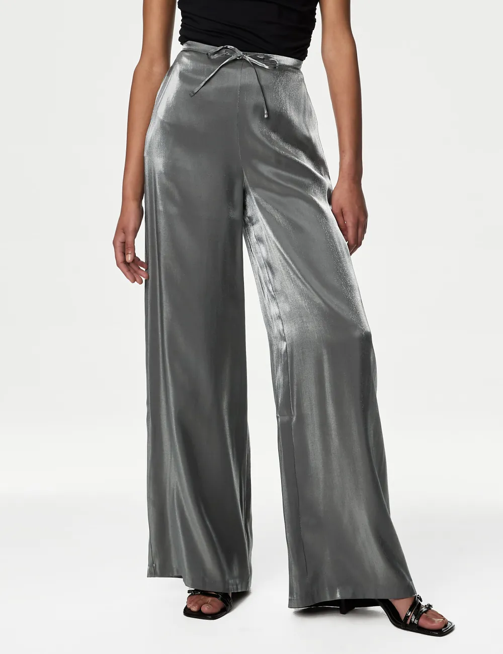 Silver Grey Shiny Pants