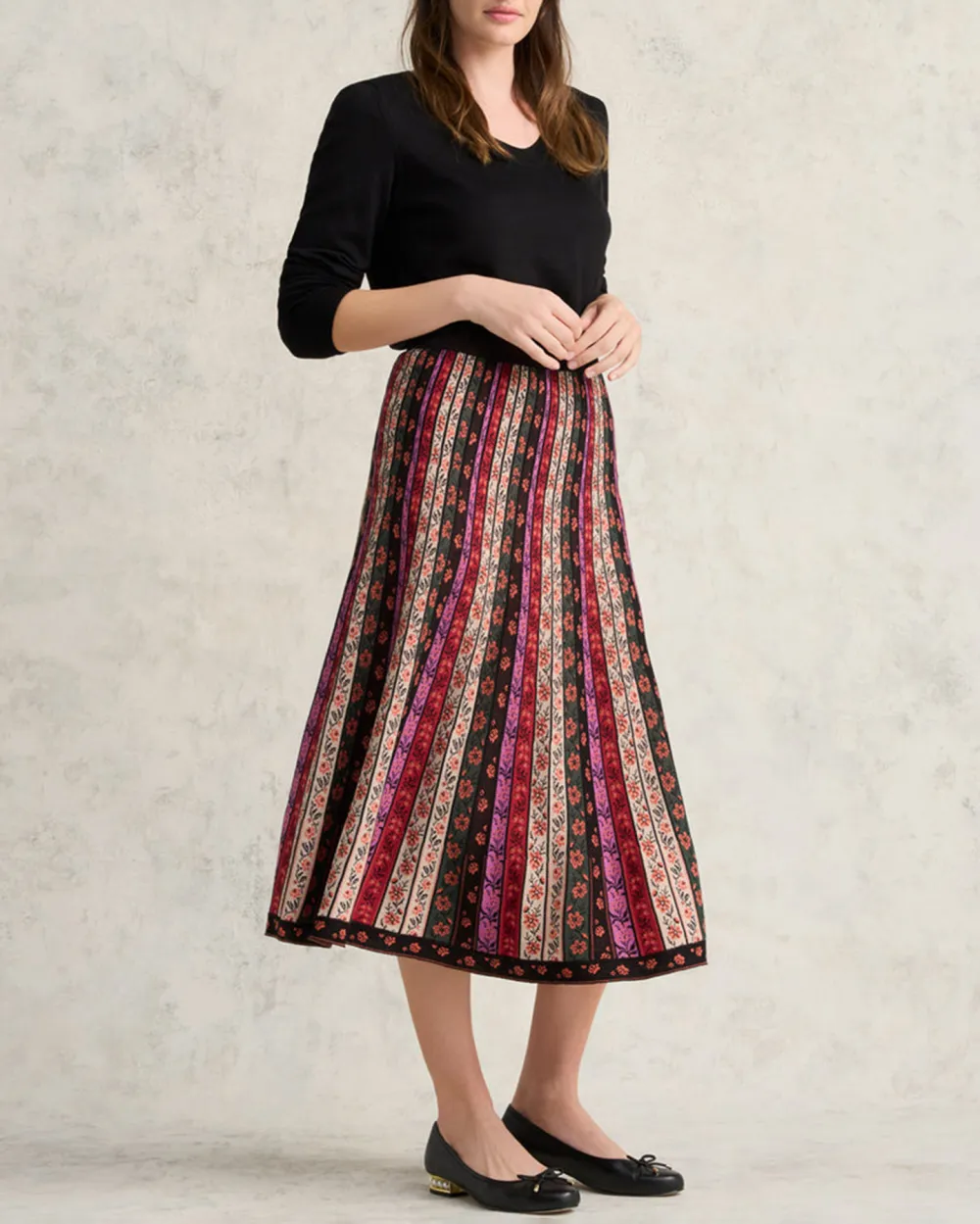 Folk Jacquard Knit Skirt