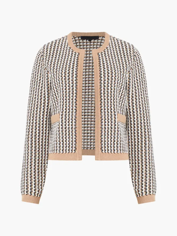 Stylish Textured Crewneck Cardigan