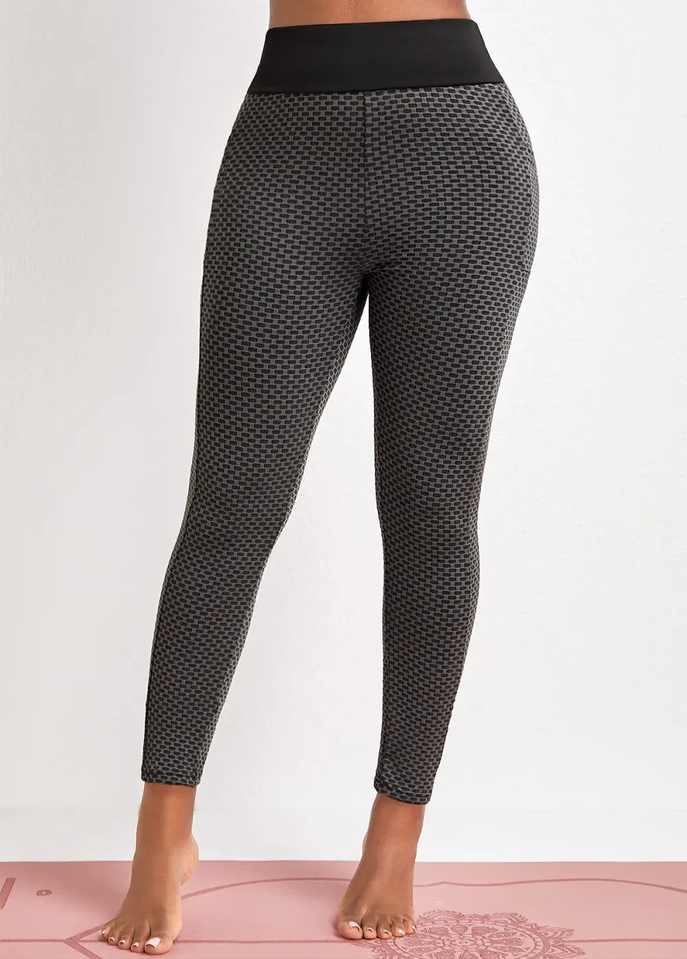 Black Pocket Skinny Elastic Waist High Waisted Pants