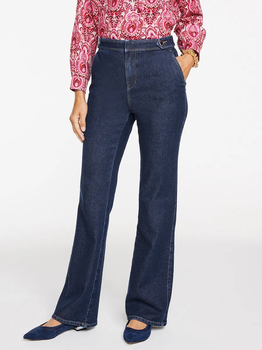 Women'S Retro-Style Flared Denim Trousers