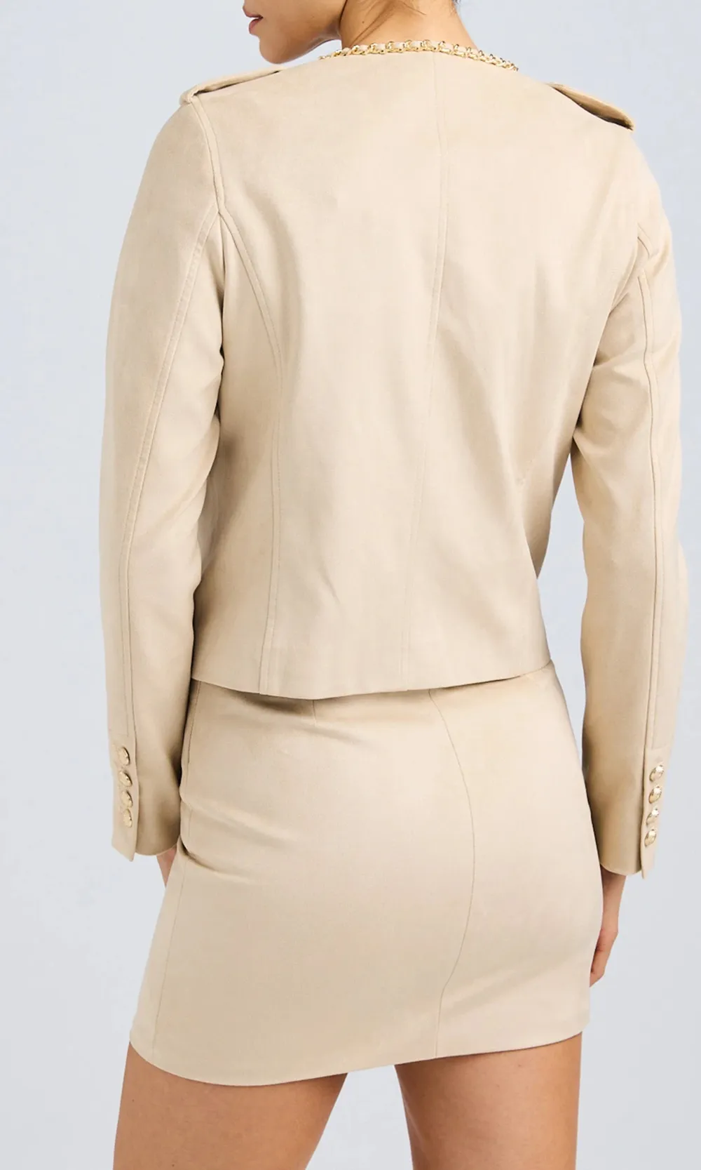 Beige Vegan Suede Jacket