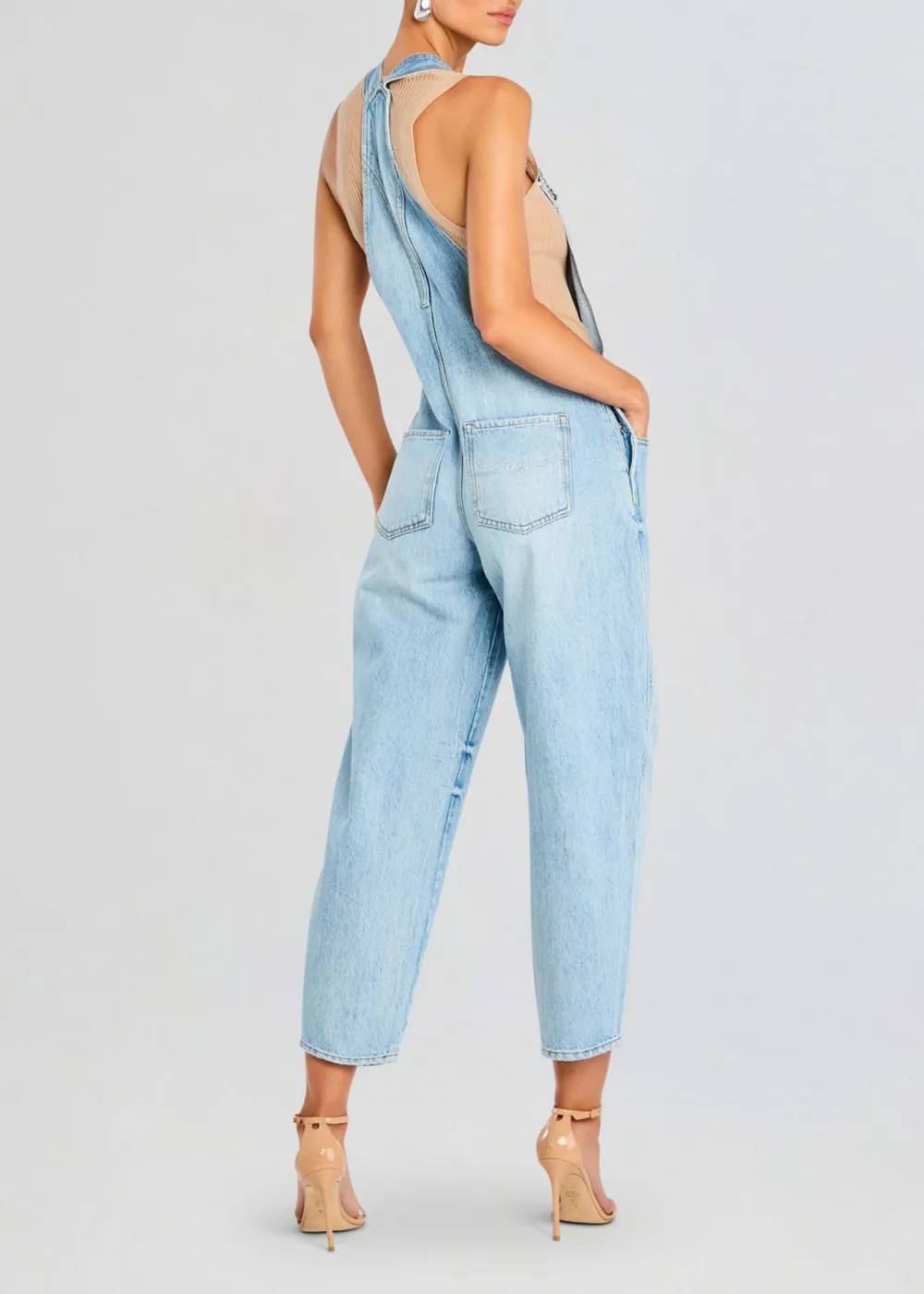 High Waist Pocket Overalls