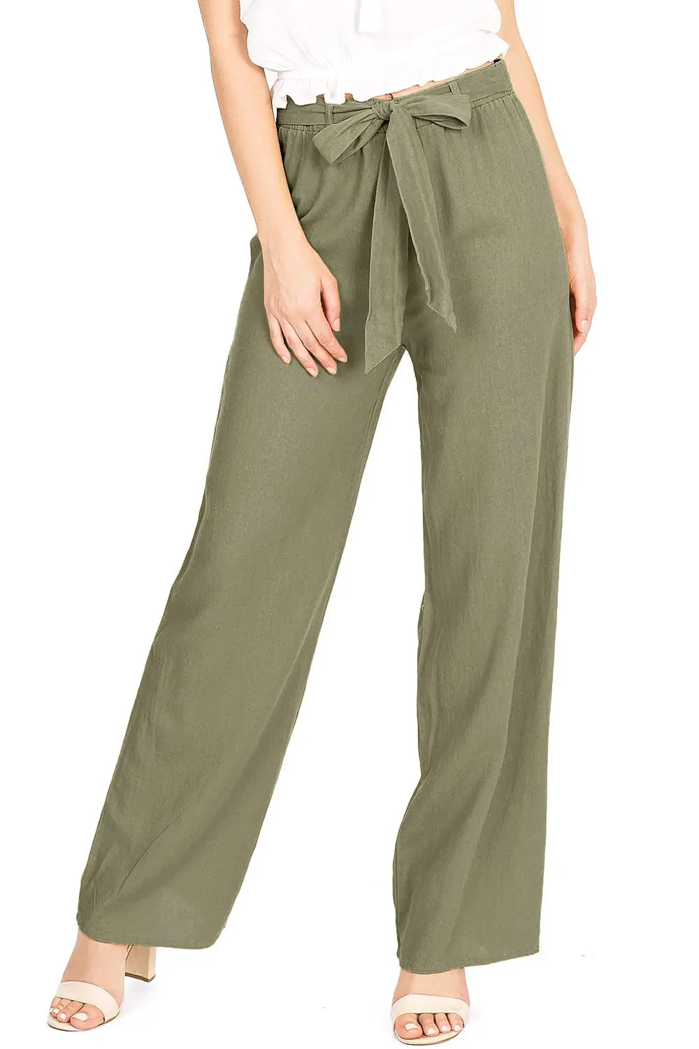 Tied Waist Linen Pants