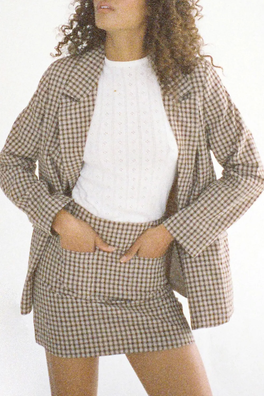 Retro Classic Plaid Versatile Khaki Jacket