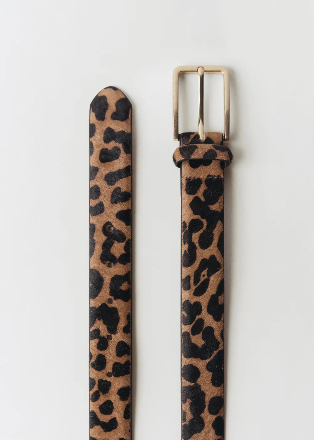 Leopard Print Square Buckle Belt