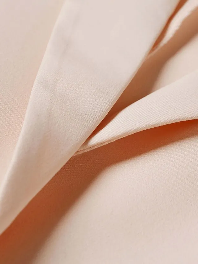 Women's Blazer Casual Jacket Office Work Casual Fall Spring Regular Coat Regular Fit Warm Casual Jacket Long Sleeve Solid Color Quilted Blue Pink Yellow